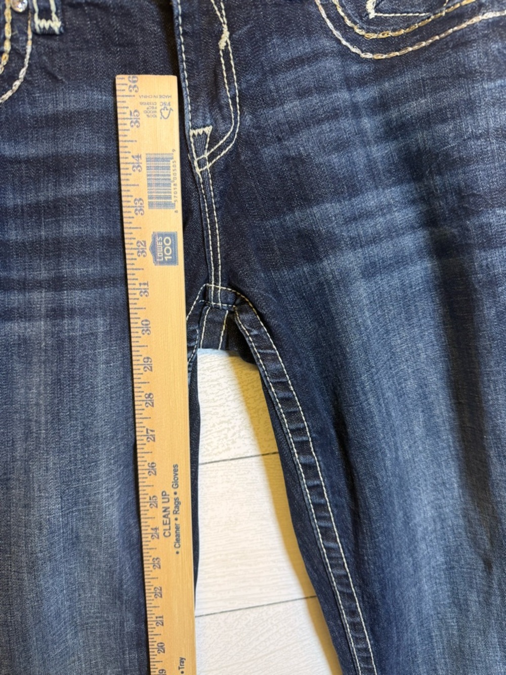 Vigoss Women's Blue the Chelsea Slim Boot Jeans size 9/10 length 33 - Picture 13 of 15